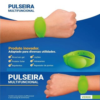 Pulseira De Biossegurança Armazena Álcool e Gel